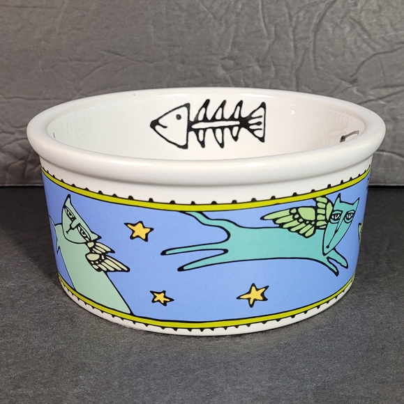 Cat Dish Ursula Dodge Majesty Blue Winged Pet Food Dish - Picture 4 of 9